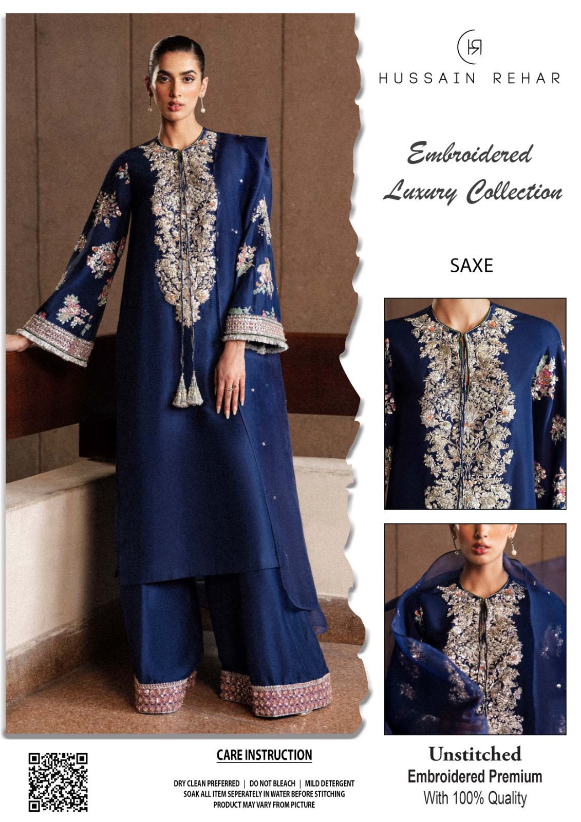 HUSSAIN REHAR FORMAL RAW SILK DRESS