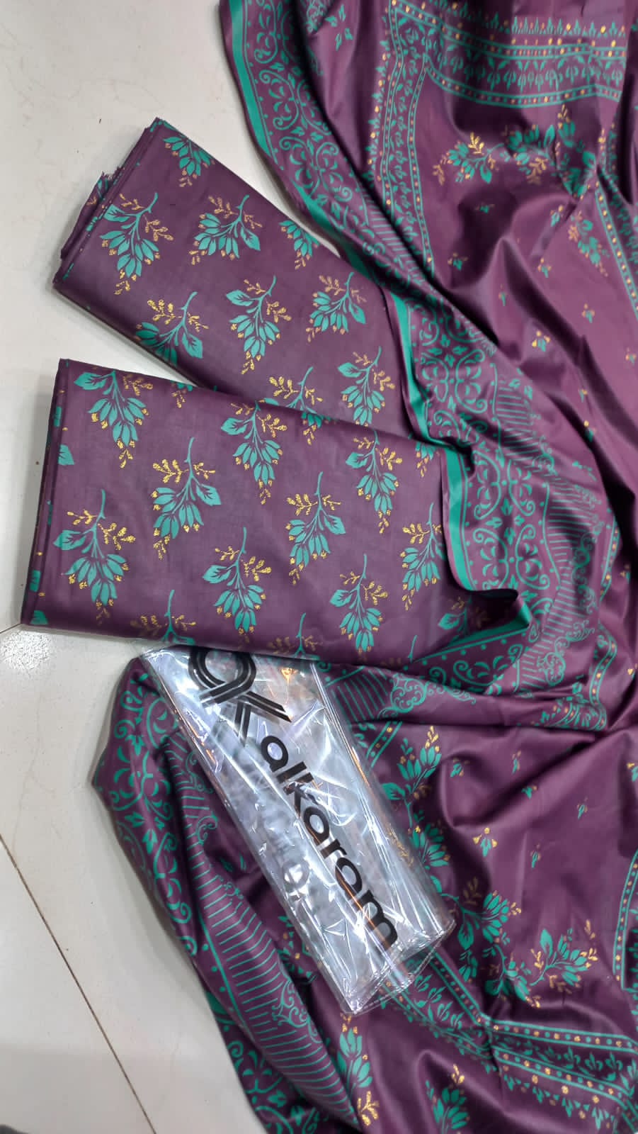 Al-Karam Kasturi Cotton Printed 3 Pcs Suit