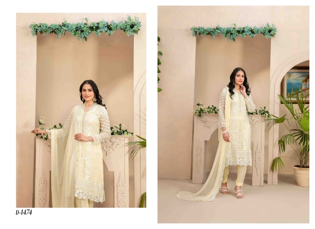 ZAURA SEMI STITCHED CHIFFON BY TAWAKKAL