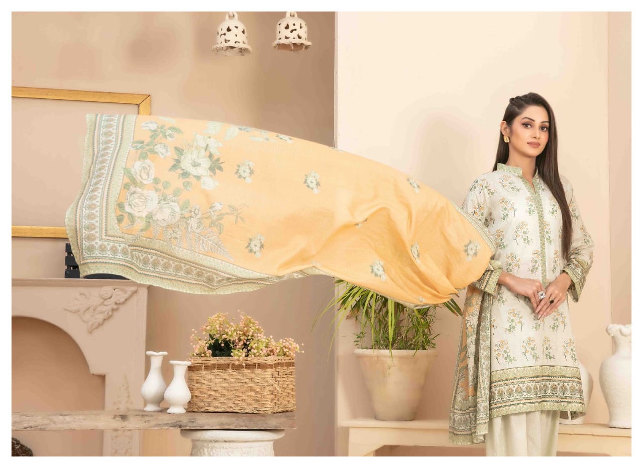 RAMEEN Digital Printed BANA DORA 3 PIECE BY TAWAKAL