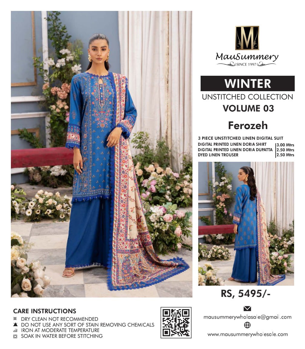 MAUSUMMERY Digital Printed Linen Bana Dora Collection