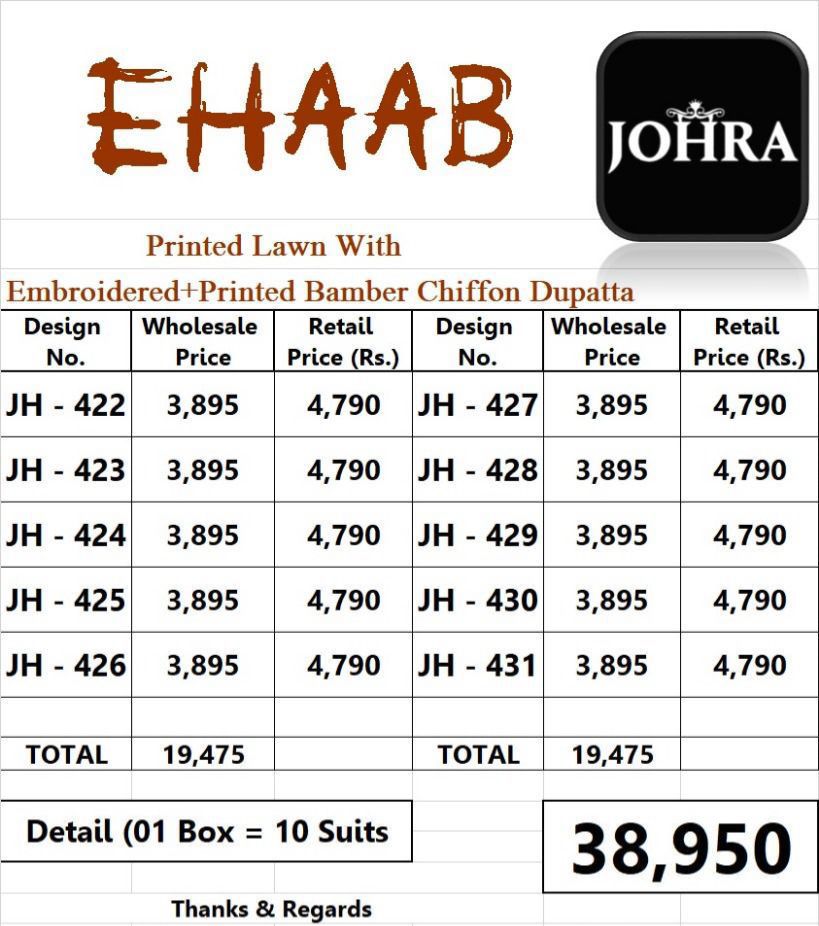 EHAAB BY JOHRA
