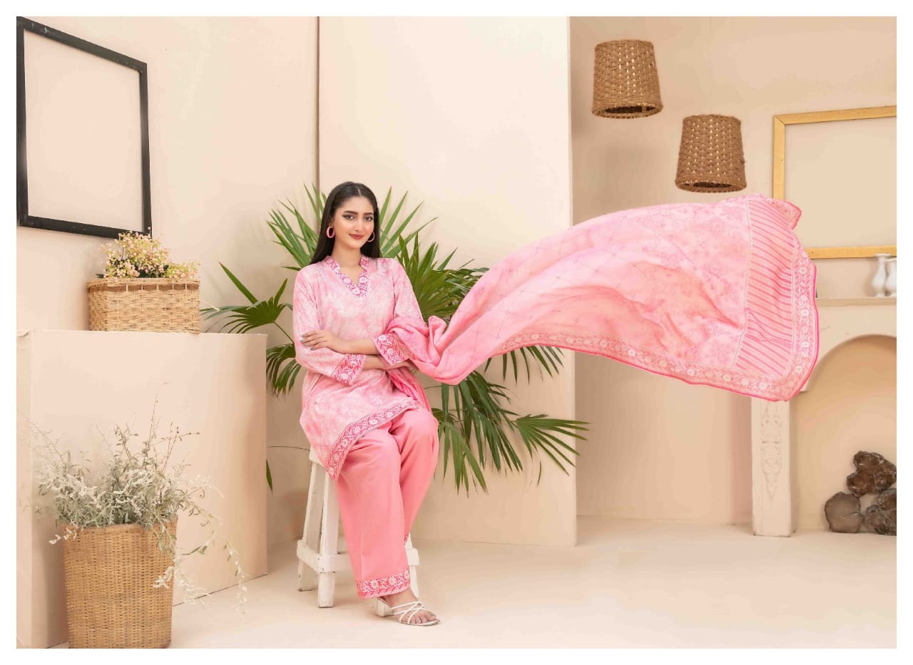 RAMEEN Digital Printed BANA DORA 3 PIECE BY TAWAKAL