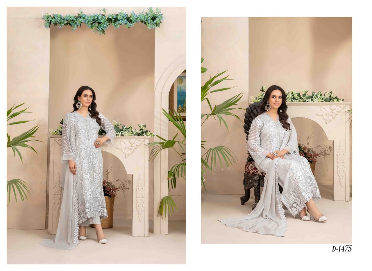 ZAURA SEMI STITCHED CHIFFON BY TAWAKKAL