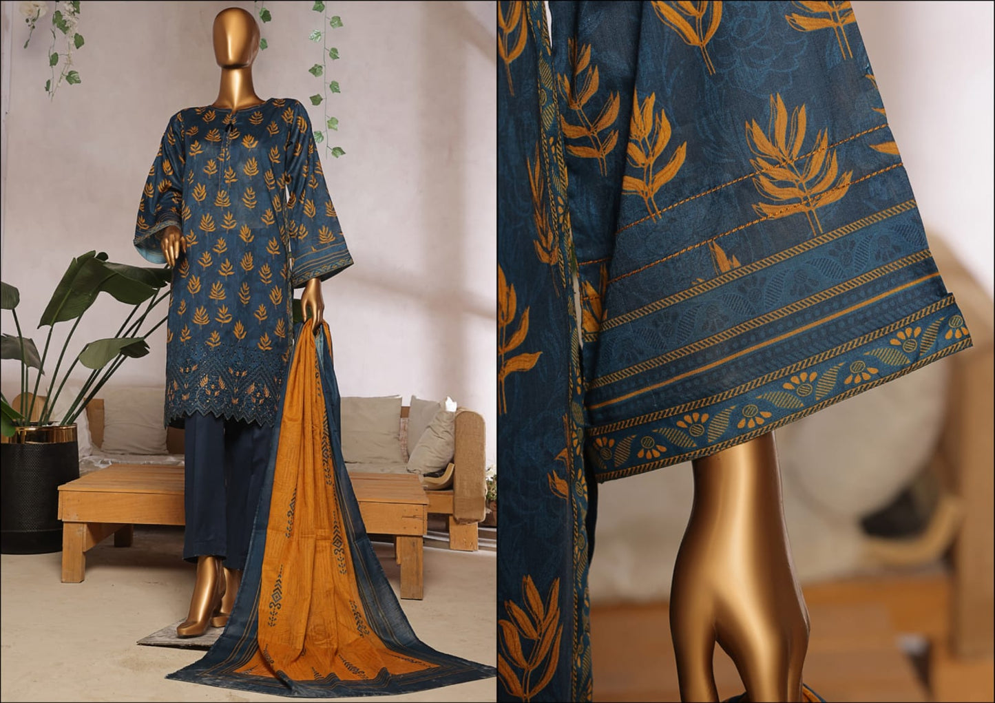 Aaskaar Printed Embroidered Boring