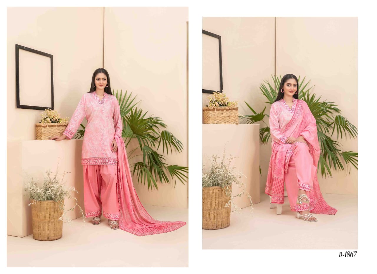 RAMEEN Digital Printed BANA DORA 3 PIECE BY TAWAKAL