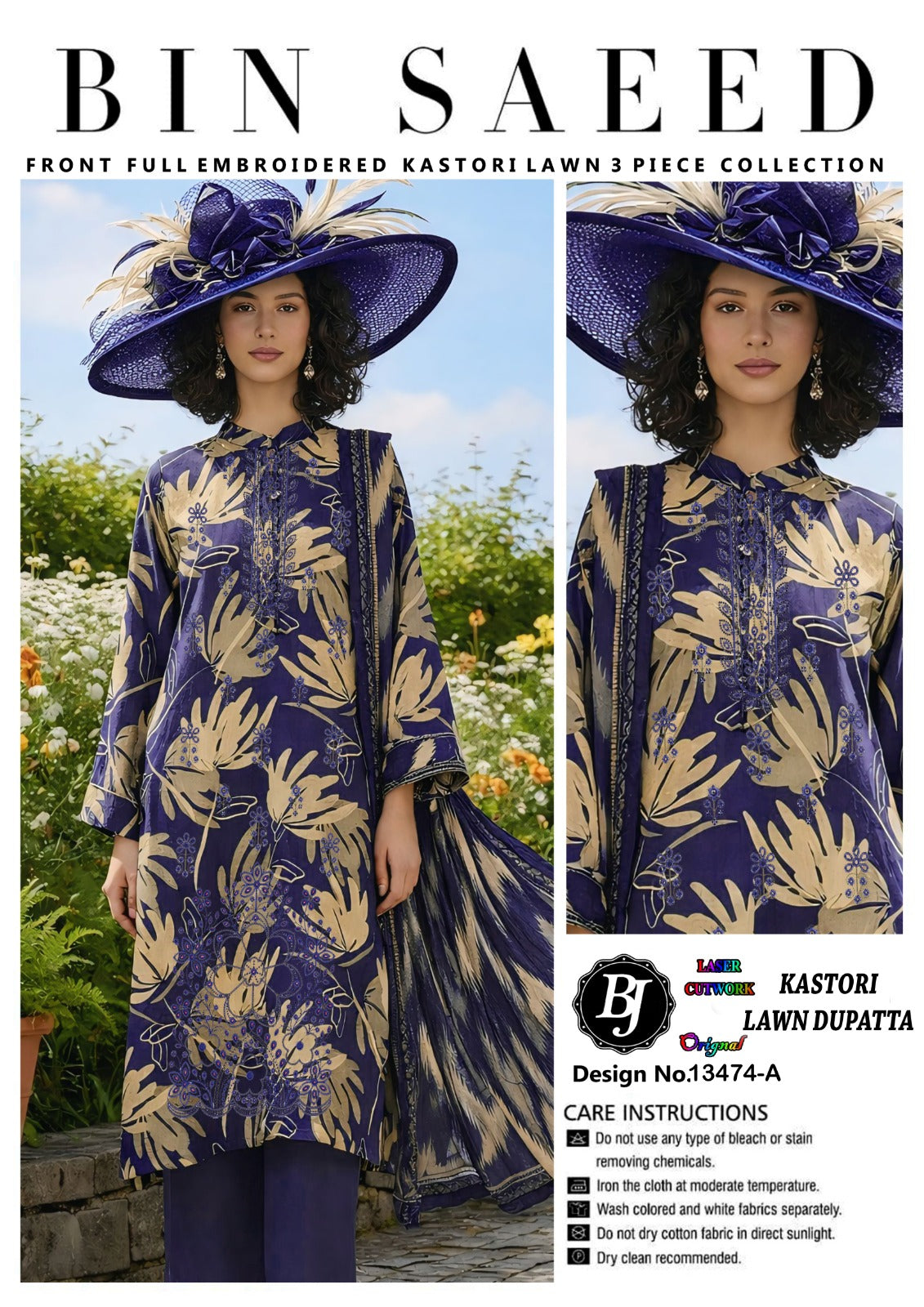 BJ Cotton With Lawn Dupatta