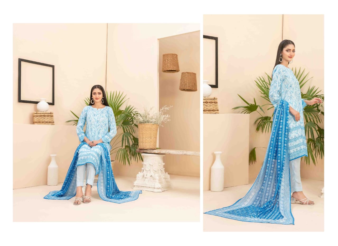 RAMEEN Digital Printed BANA DORA 3 PIECE BY TAWAKAL