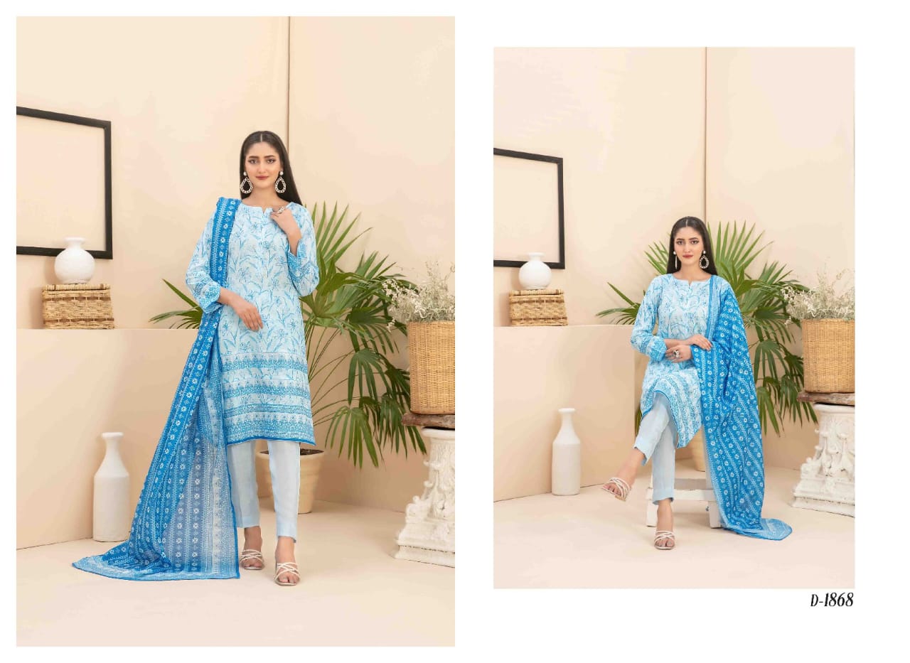 RAMEEN Digital Printed BANA DORA 3 PIECE BY TAWAKAL