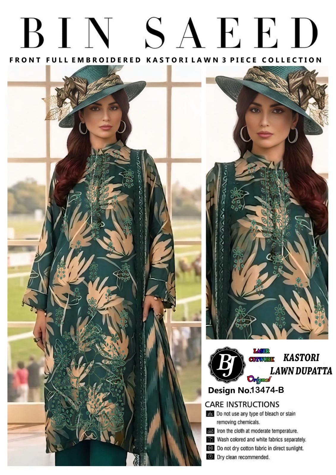 BJ Cotton With Lawn Dupatta