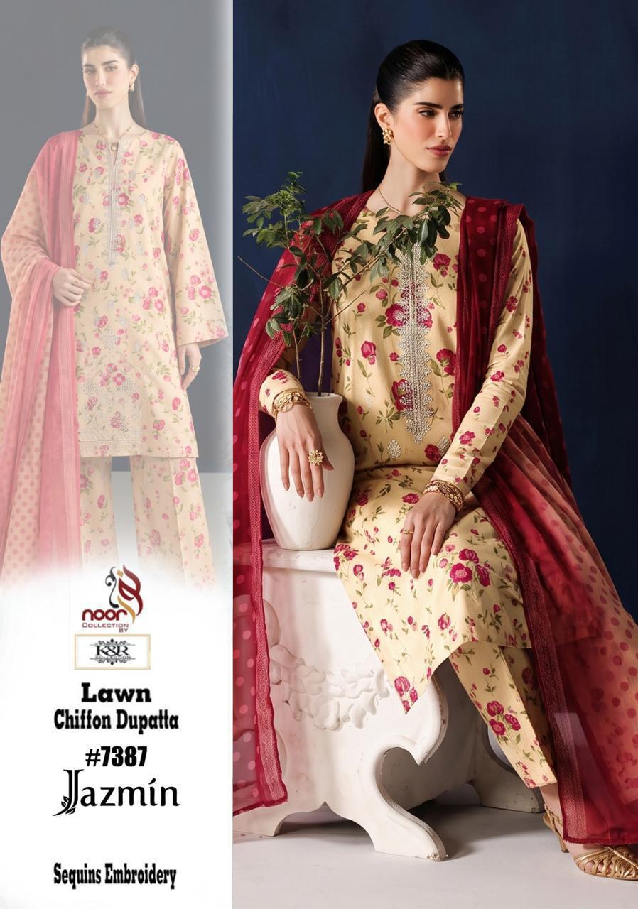 K&R Lawn Shirt with Sequence Embroidery