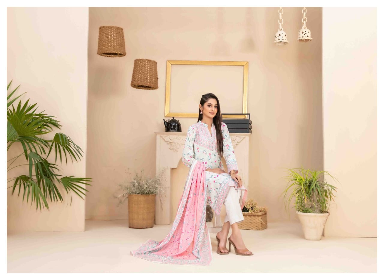 RAMEEN Digital Printed BANA DORA 3 PIECE BY TAWAKAL