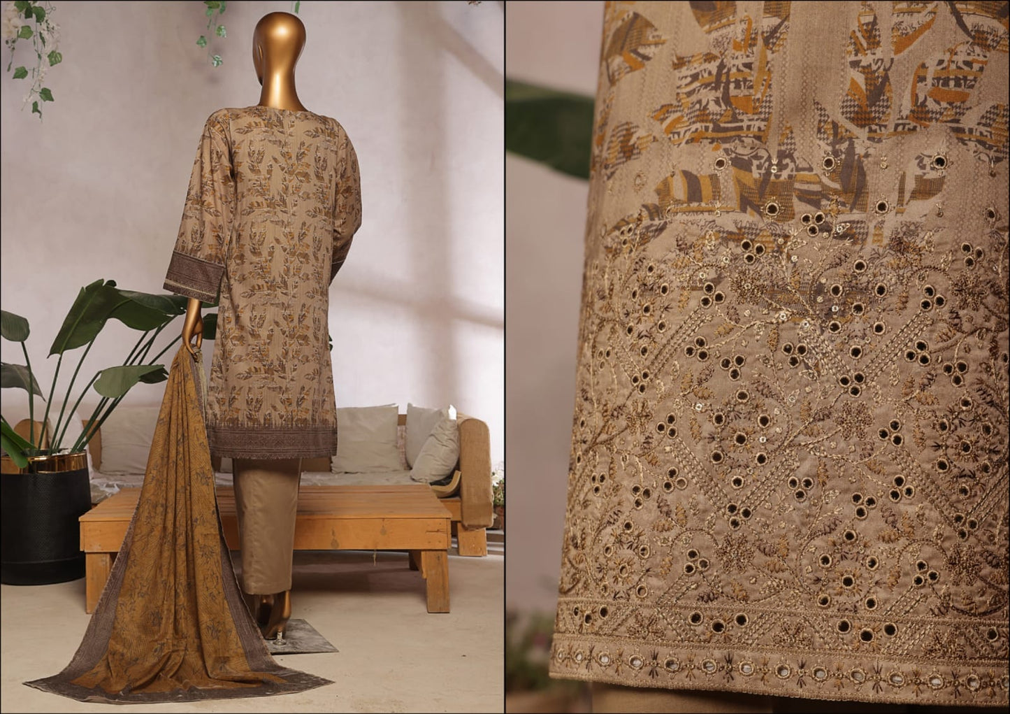 Aaskaar Printed Embroidered Boring