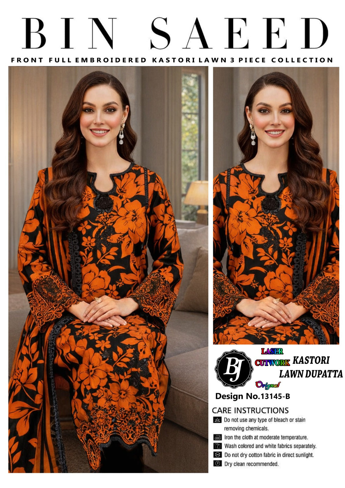 BJ Cotton With Lawn Dupatta