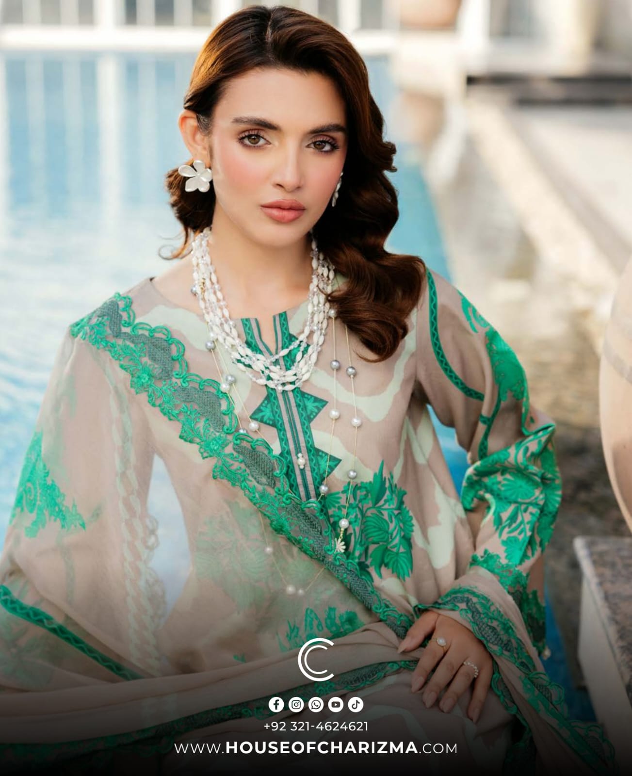CHARIZMA SHEEN Embroidered Lawn