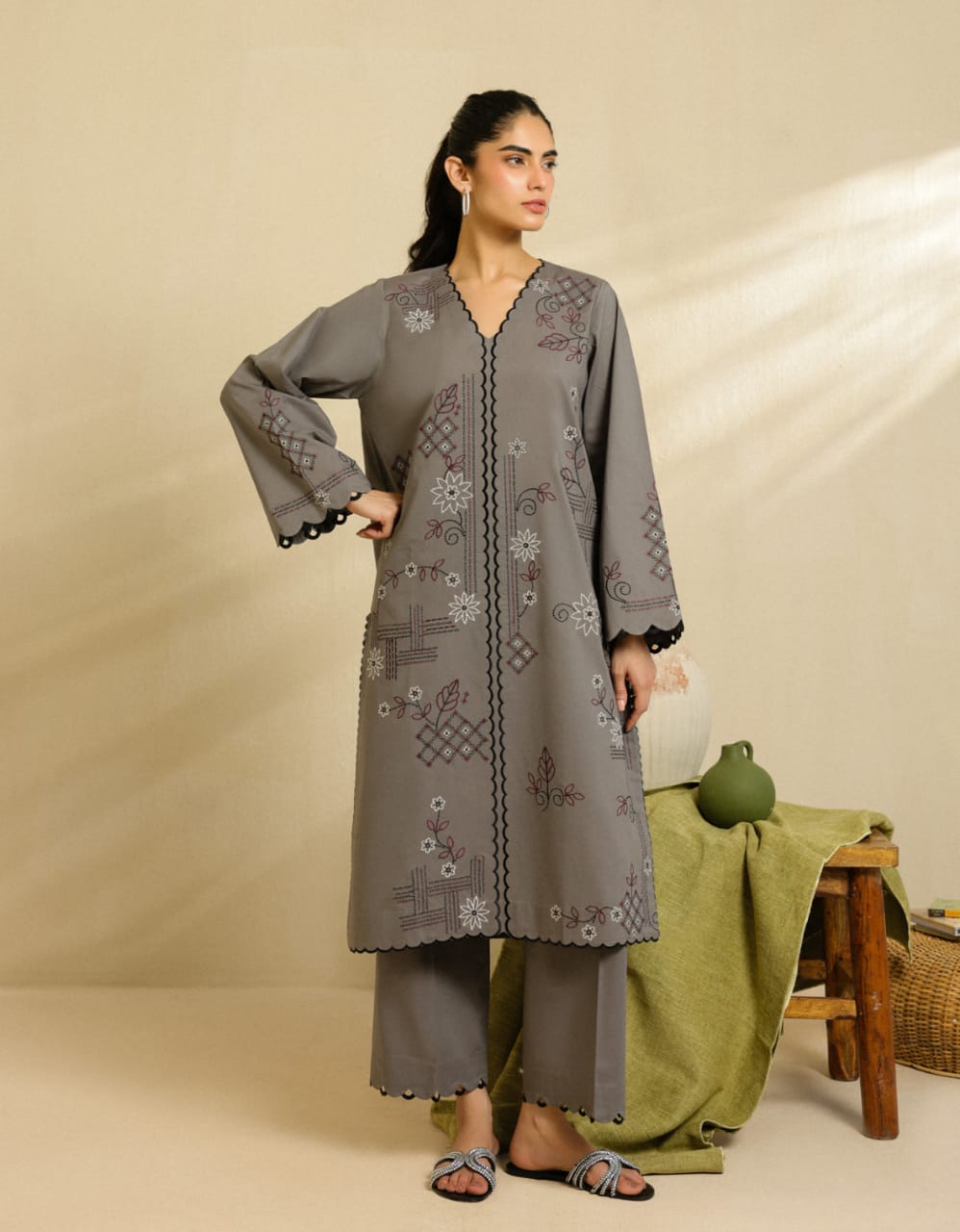 SAHAR PRET ESSENTIALS Stitched / Ready to Wear Co Ord (2pc) Cambric Collection