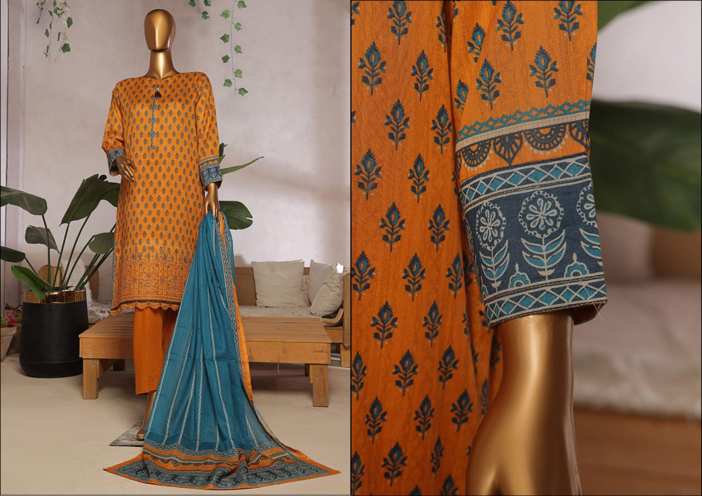Aaskaar Printed Embroidered Boring