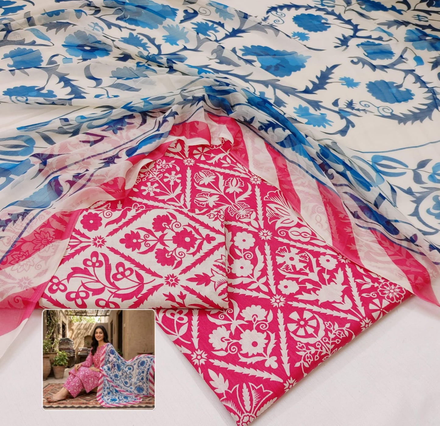 Printed Lawn With Chiffon Dupatta Collection