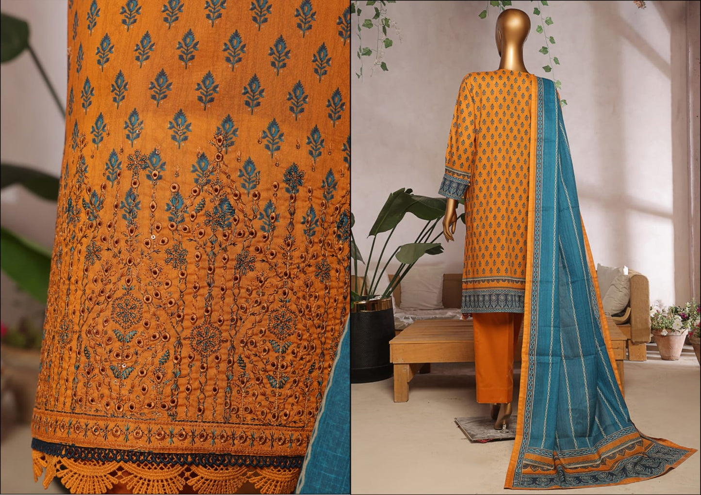 Aaskaar Printed Embroidered Boring