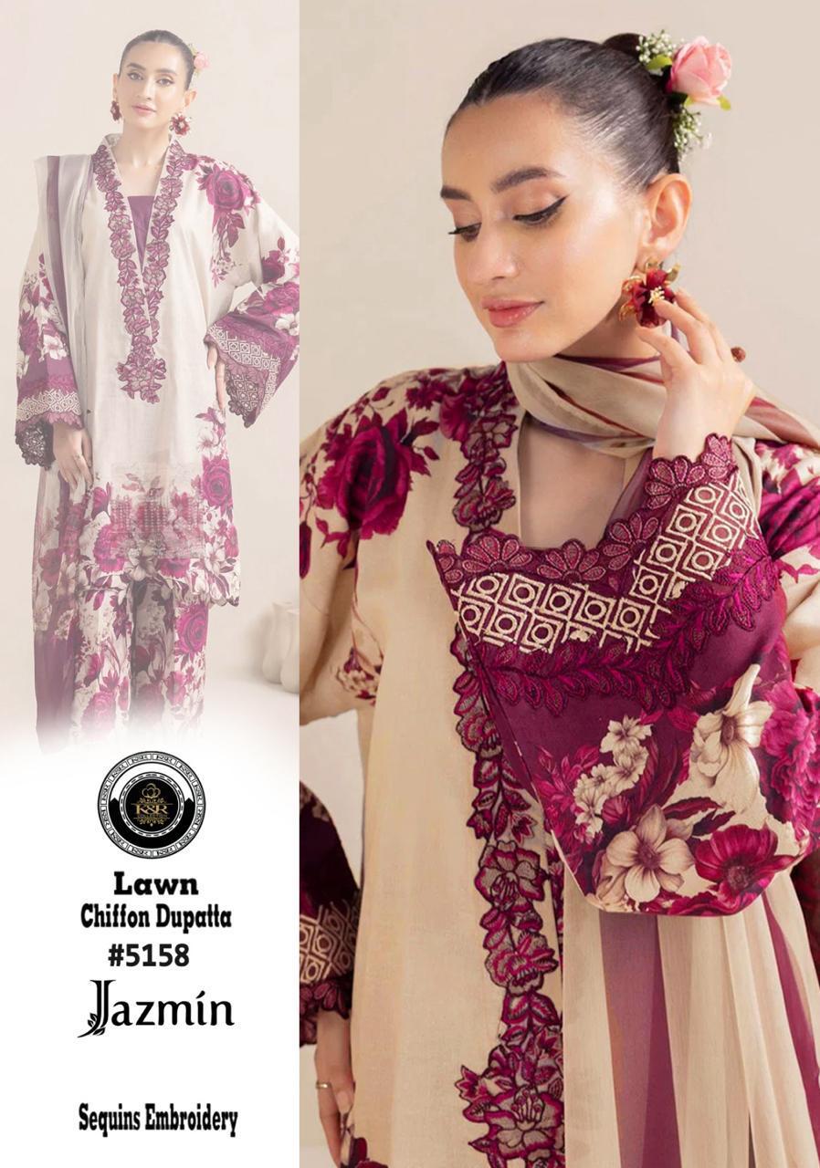 K&R Lawn Shirt with Sequence Embroidery