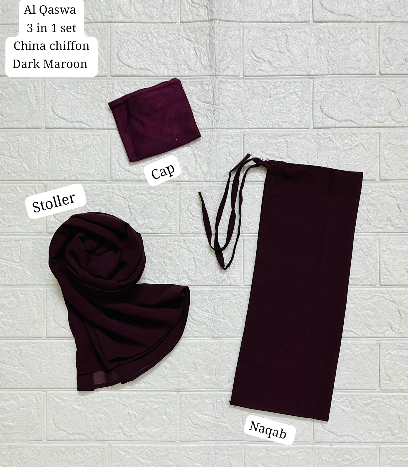 3 in 1 deal cap + niqab + stoler