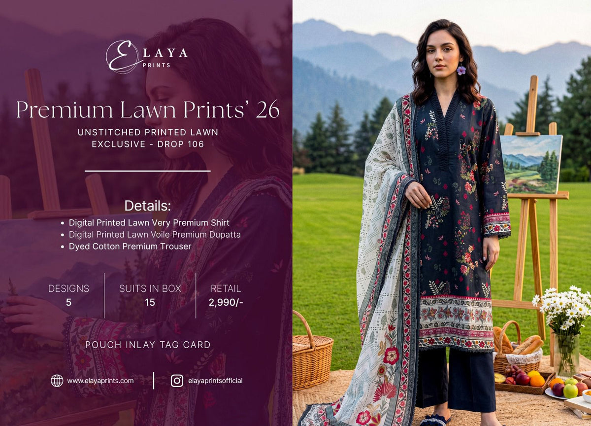 ELAYA PRINTS PREMIUM DROP 106 Lawn Prints