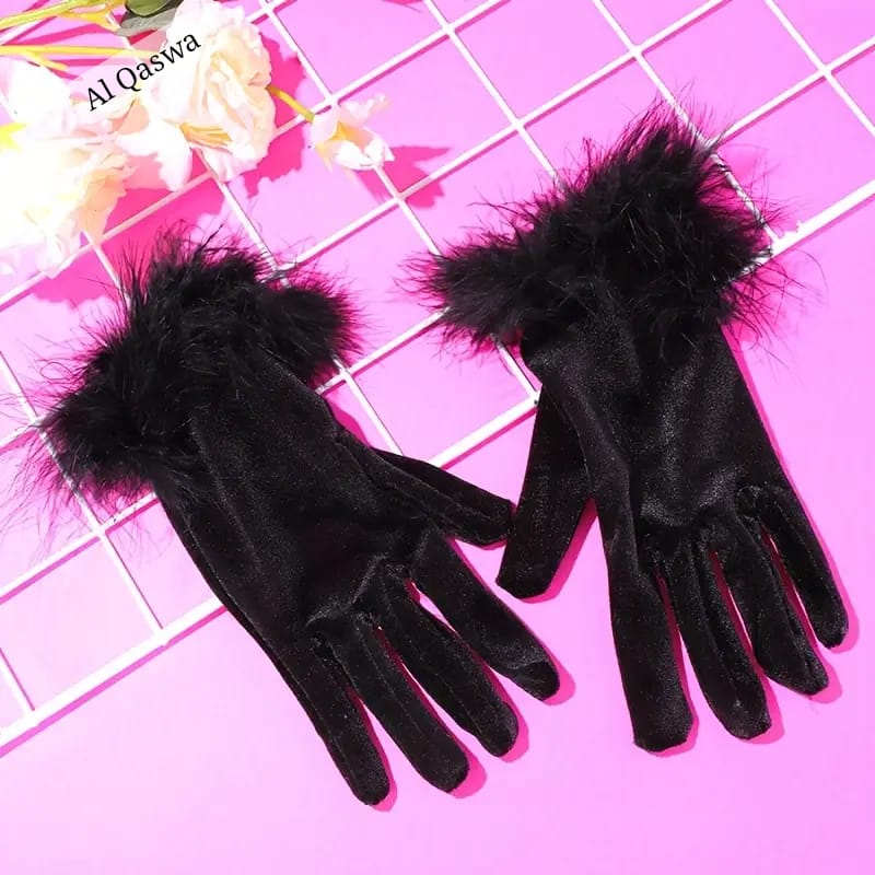 Velvet fur glove