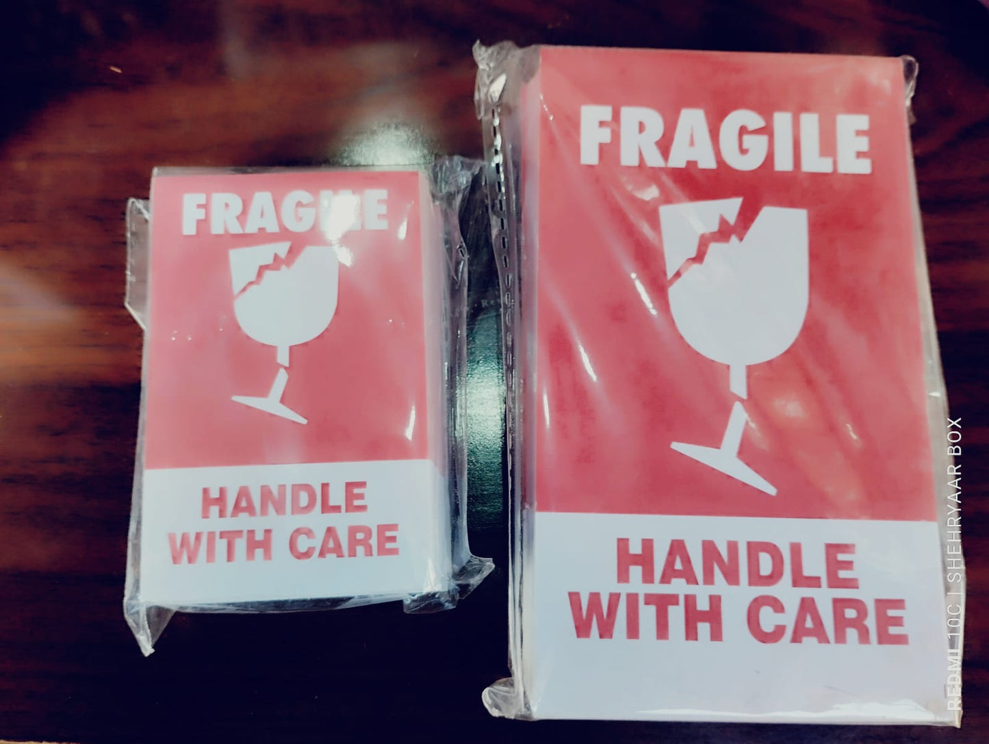 Fragile stickers