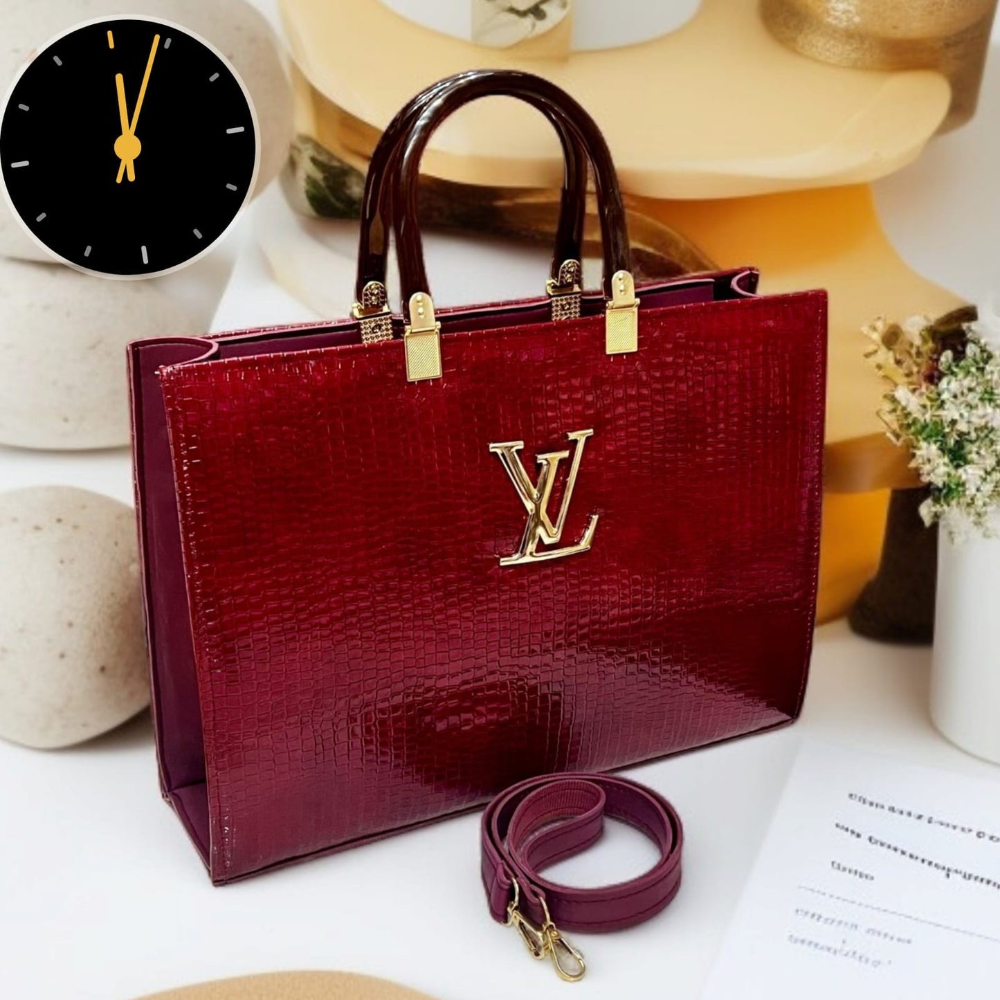LV Big Size Acrylic Handle Shoulder Bag for Girls