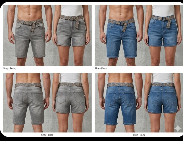 Denim imported soft stretchable shorts