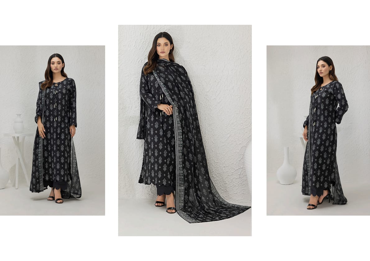 REGALIA BLACK & WHITE Digital Premium Printed Lawn Collection