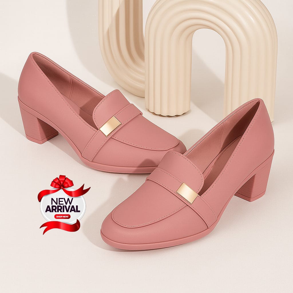 Heels Shoes Loafer style closed toe pumps For Girls