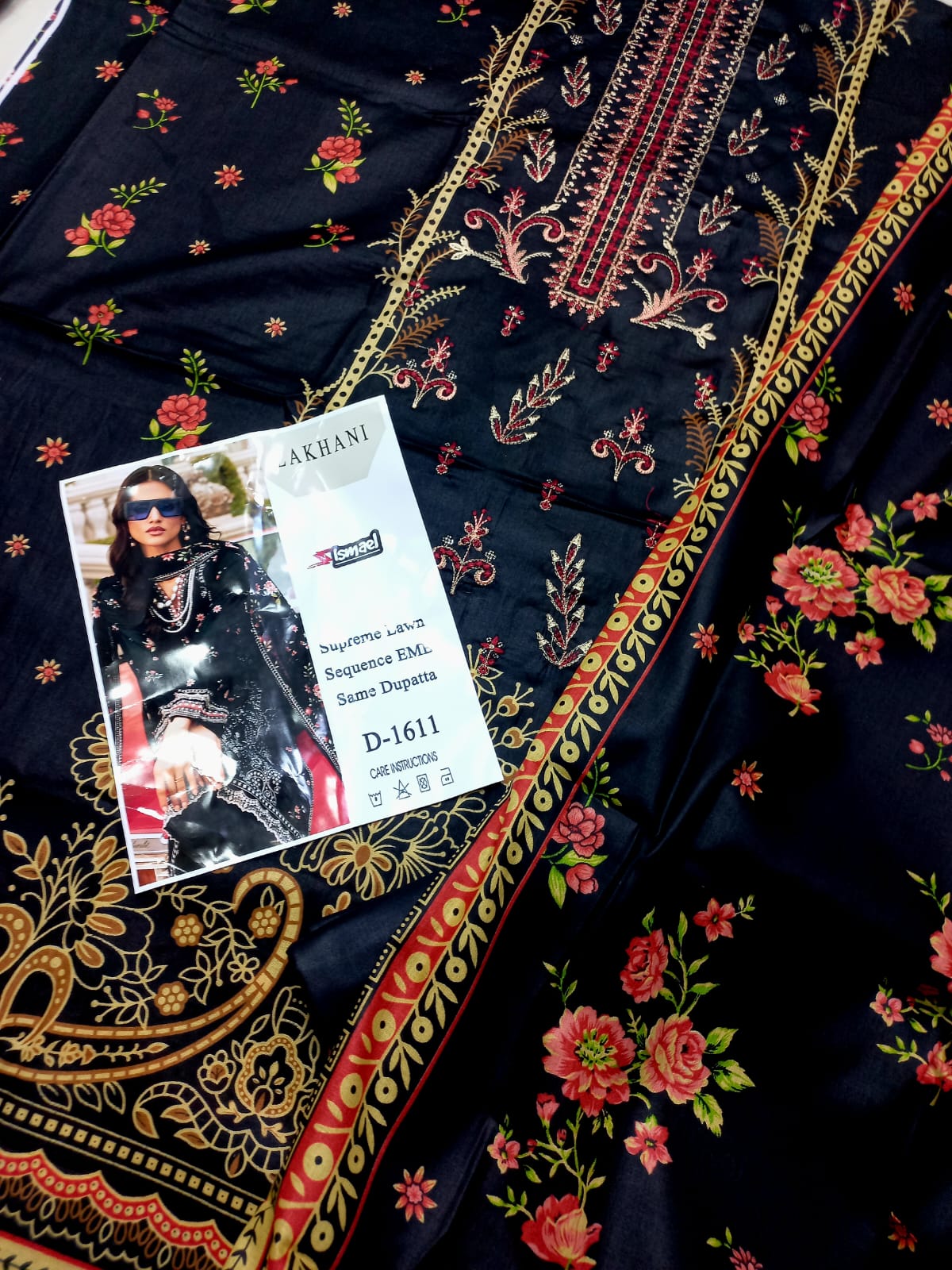 Bin Saeed Replica Embroidered 3 Pcs Suit