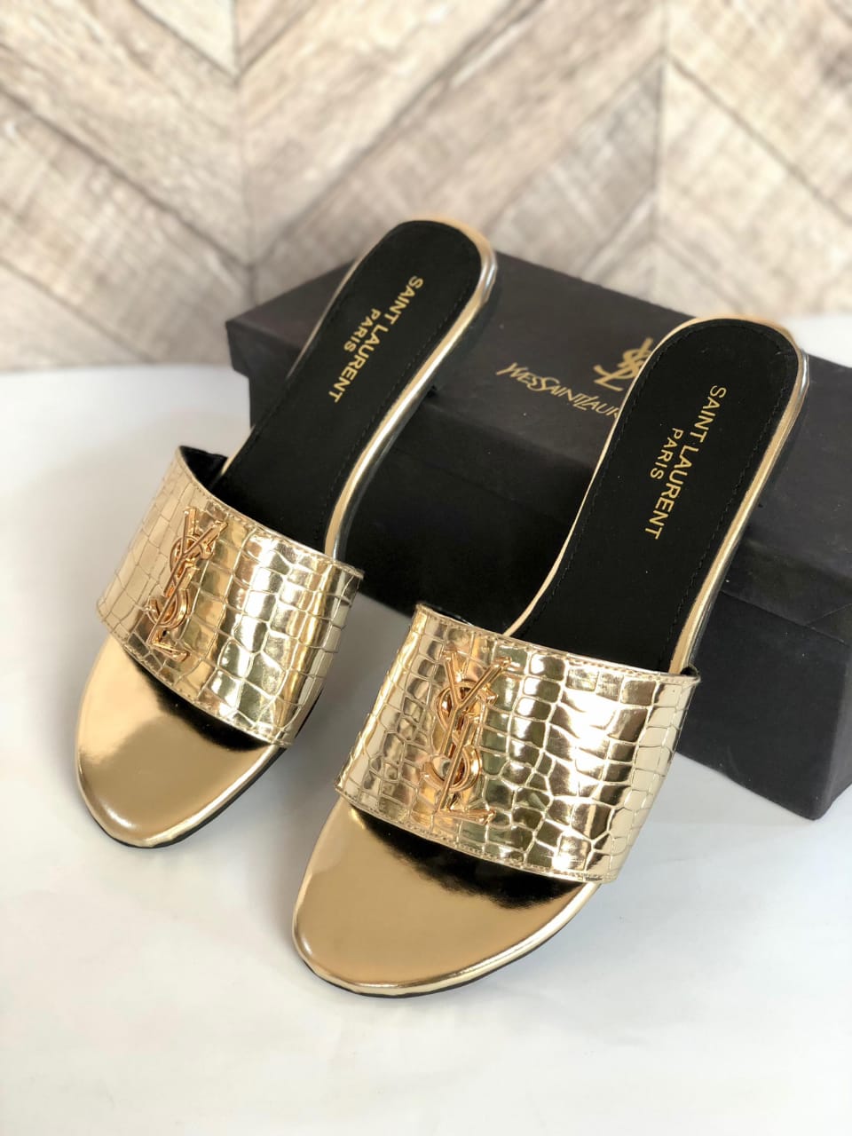 YSL Saint Laurent Slipper + YSL CrossBody Bag