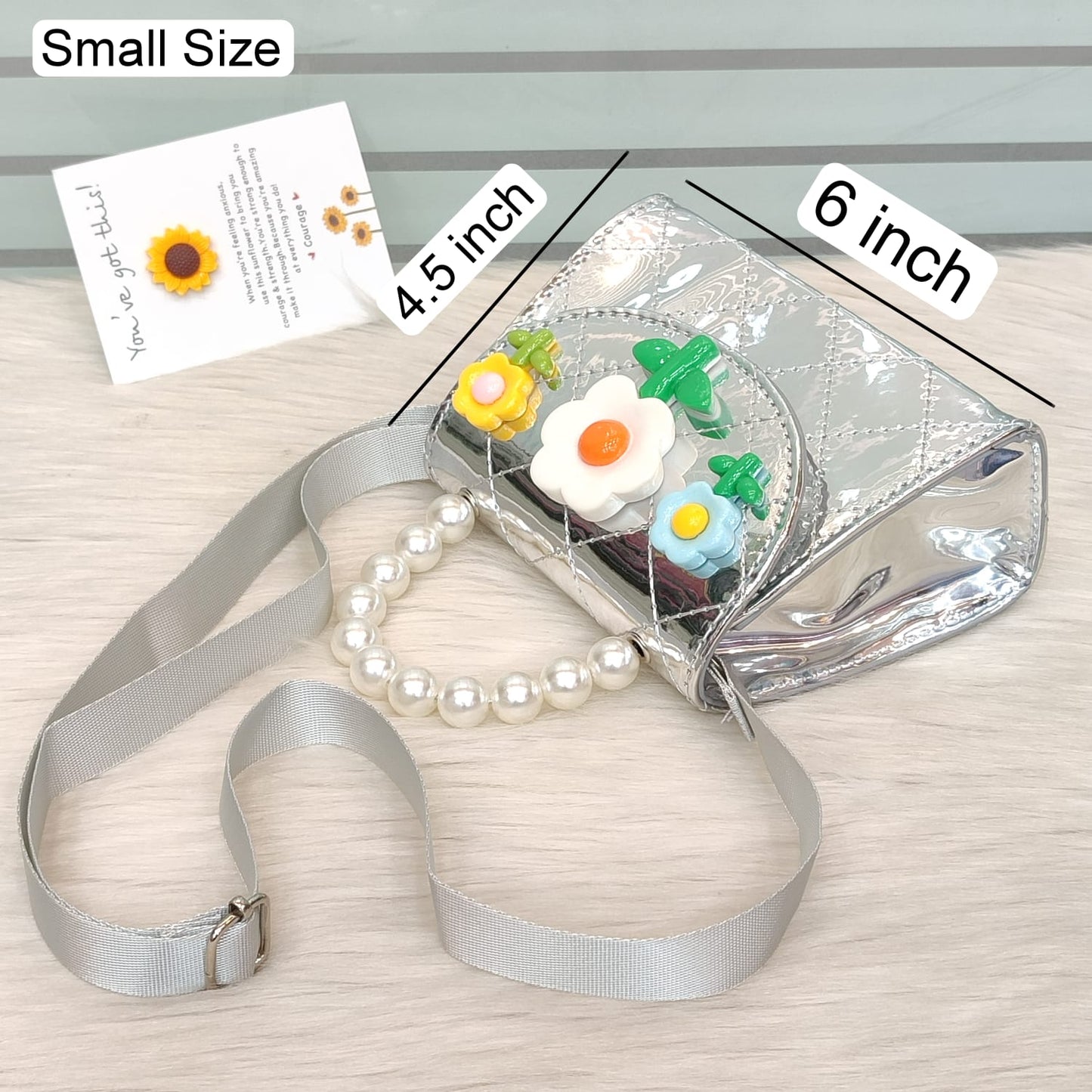 Disney Shinny Flowers Small Bags For Girls