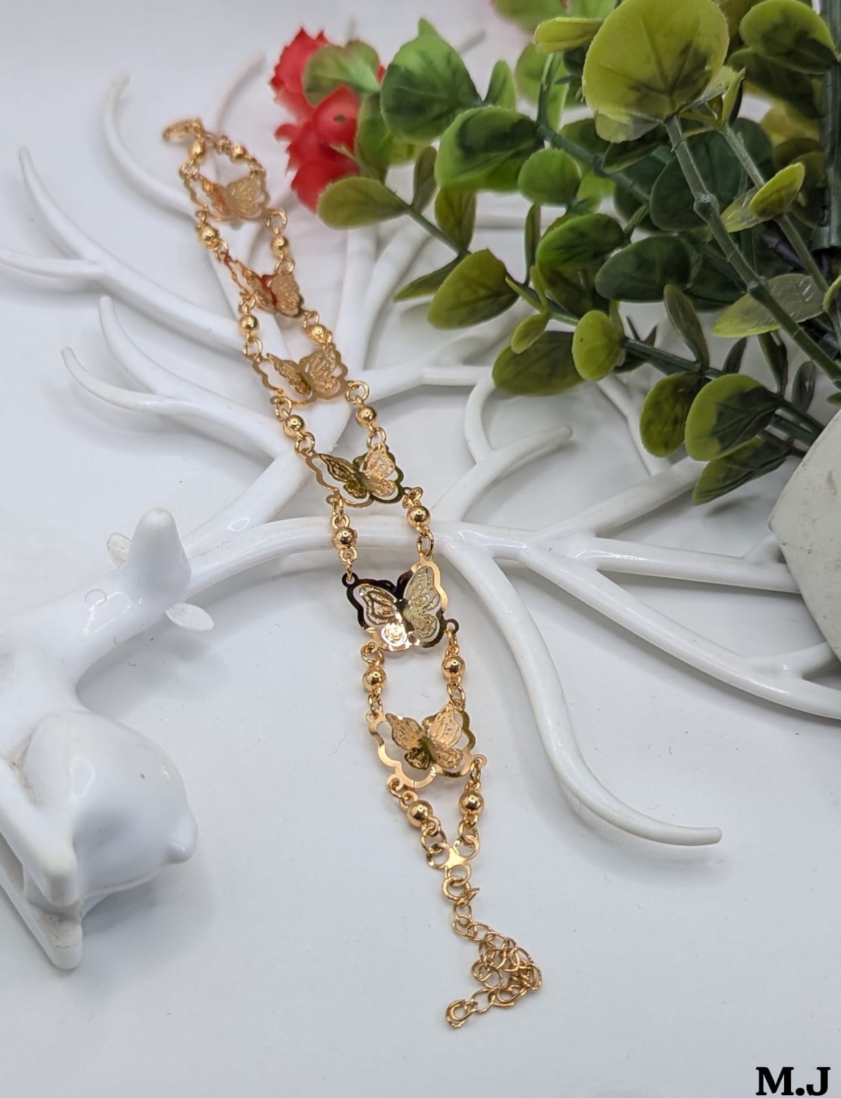 GOLD PLATED PRINTED BUTTERFLY 🦋 BRACELET