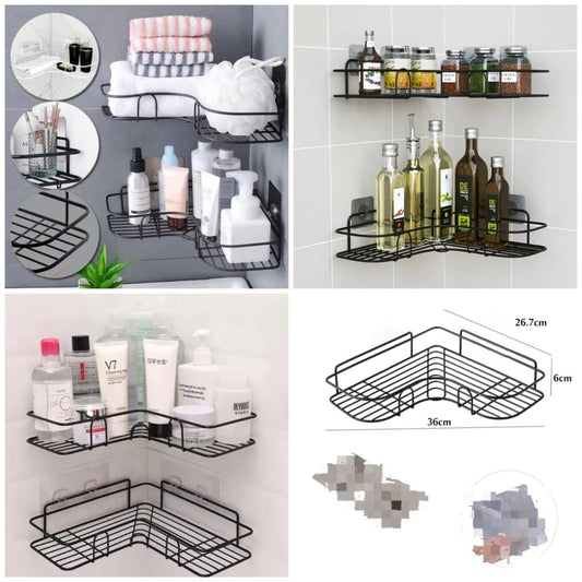Metal Corner Rack For Bathroom & Kitchen Storage/Space Saver Rack