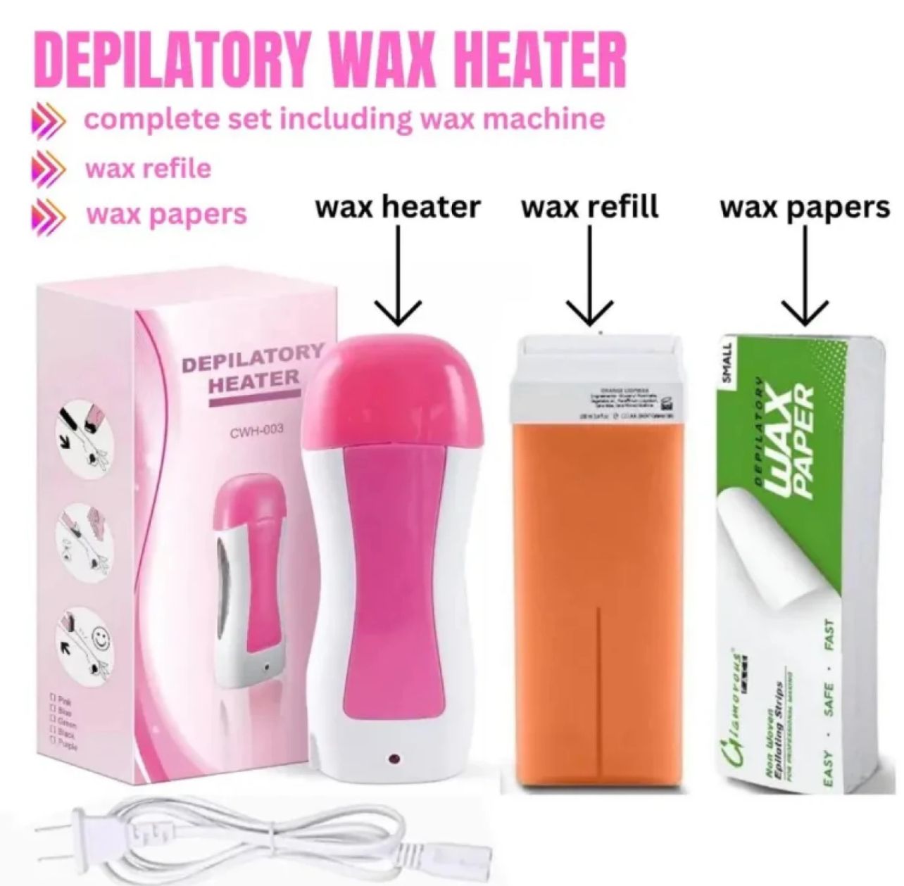3 in 1 Hot Cartridge Depilatory Heater Wax
