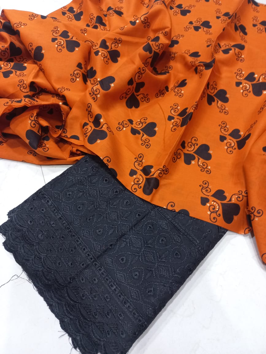 Printed 2 Pcs With Chikan Trouser