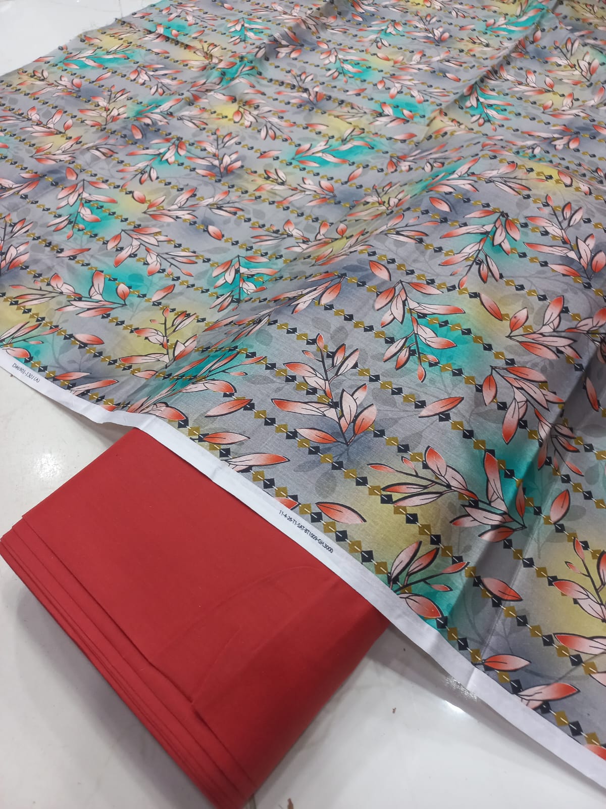 Mix Brand 2 Pcs Printed Suit With Plain Trouser