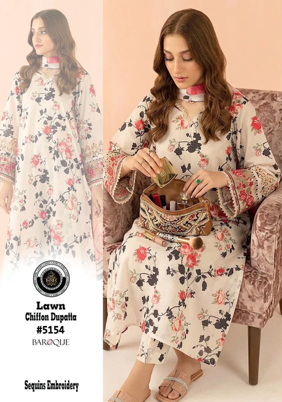 K&R Lawn Shirt with Sequence Embroidery