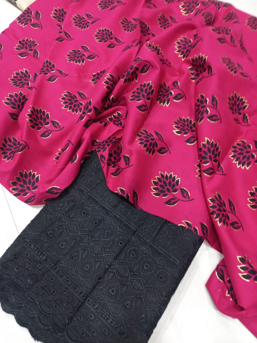 Printed 2 Pcs With Chikan Trouser