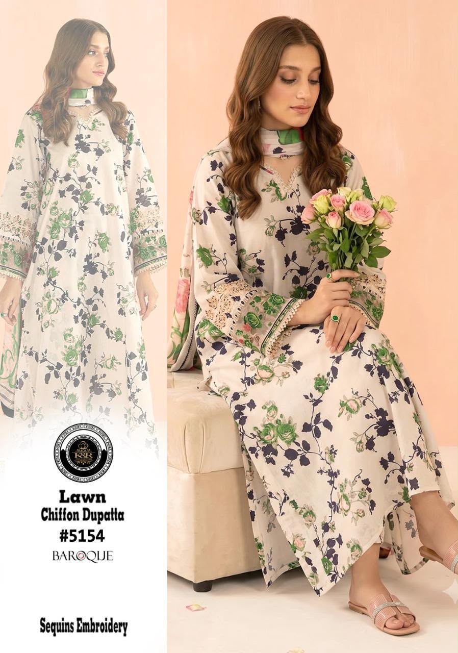 K&R Lawn Shirt with Sequence Embroidery