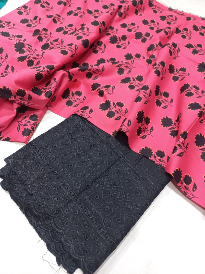 Printed 2 Pcs With Chikan Trouser