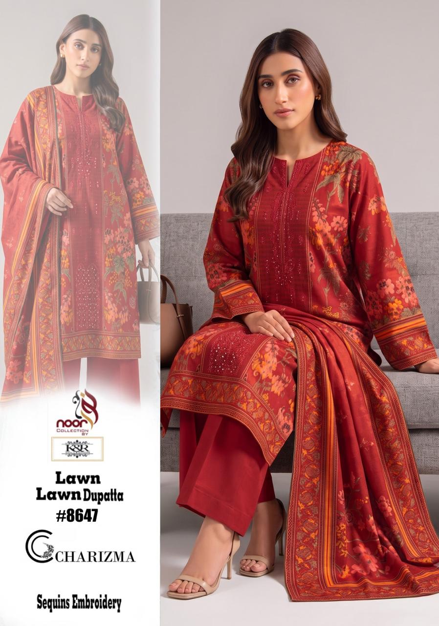 K&R Lawn Shirt with Sequence Embroidery