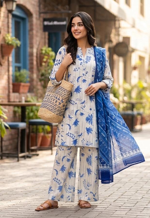 Printed Lawn With Chiffon Dupatta Collection