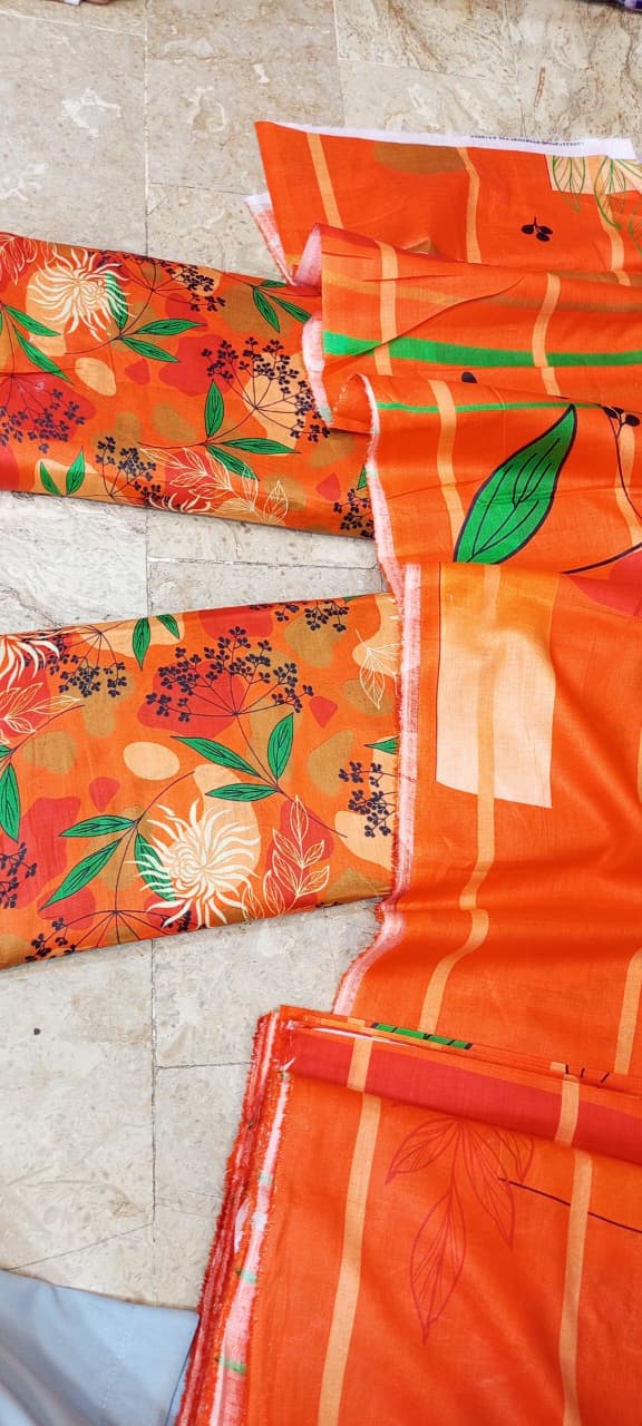 Mix Brand 3 Pcs Digital Printed Lawn Al-Karam Kasturi