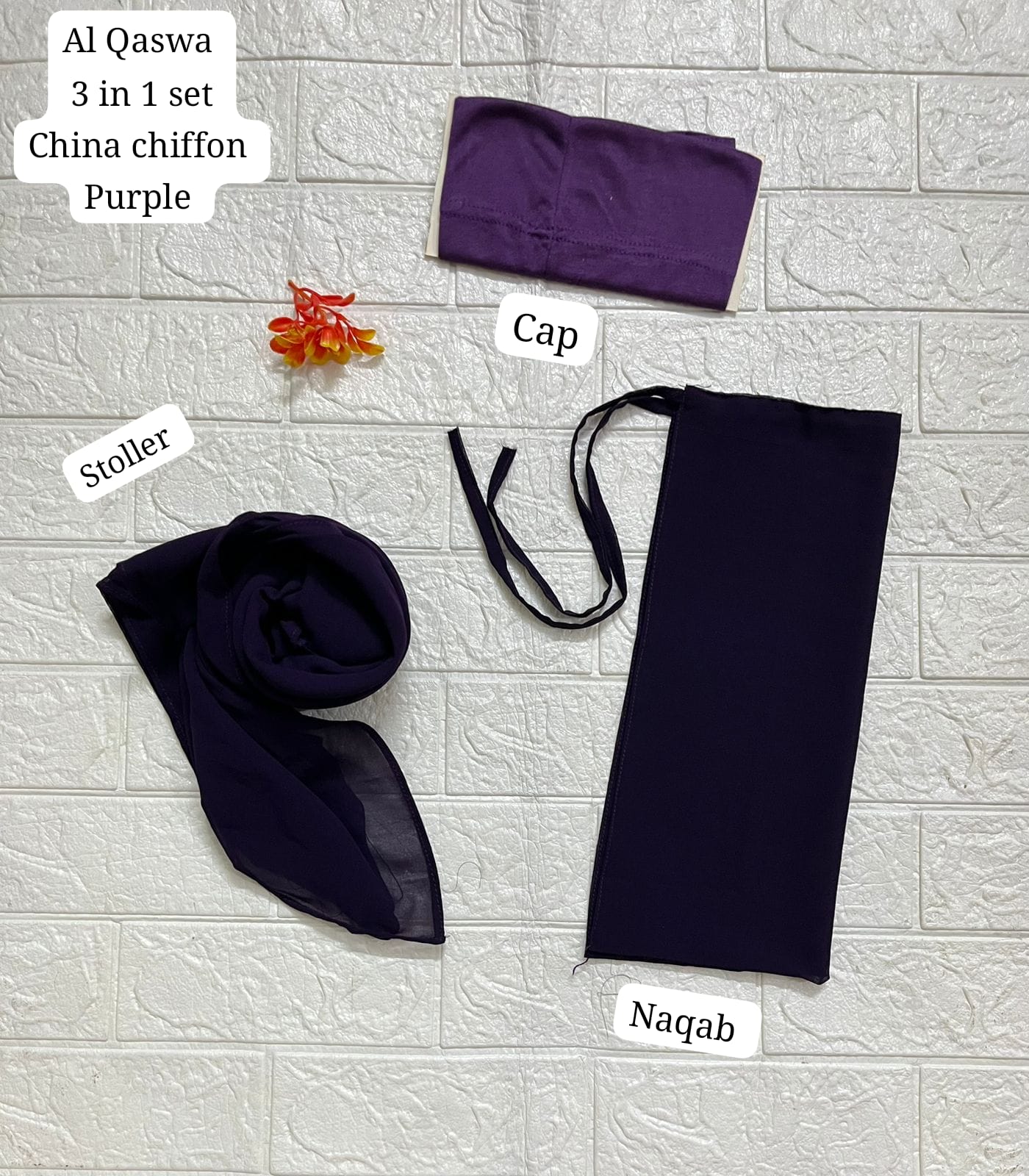 3 in 1 deal cap + niqab + stoler