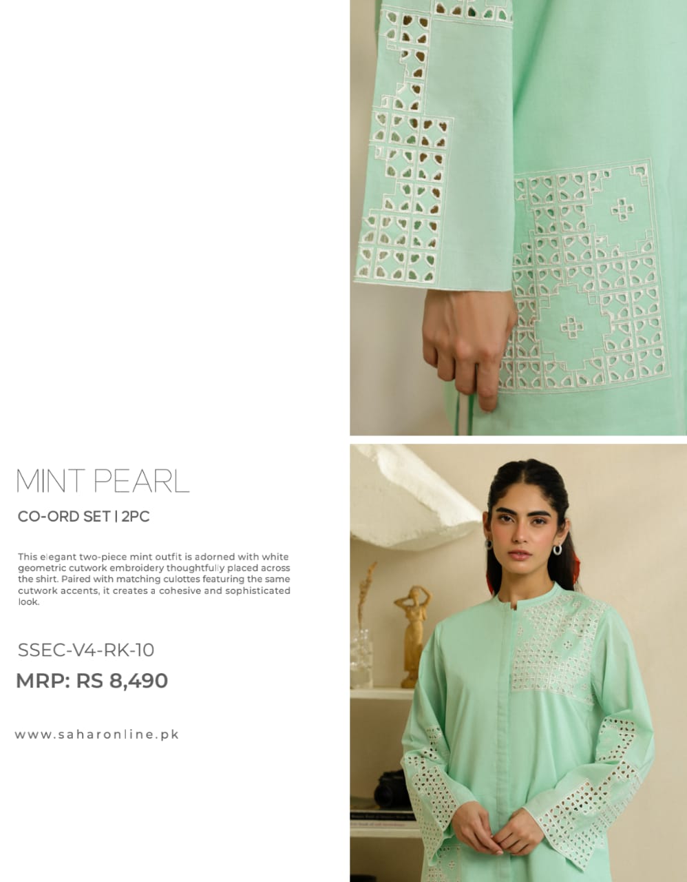 SAHAR PRET ESSENTIALS Stitched / Ready to Wear Co Ord (2pc) Cambric Collection