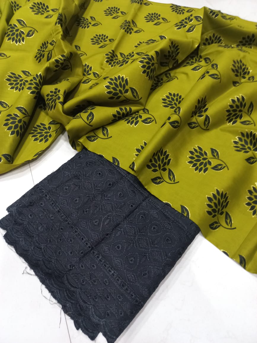 Printed 2 Pcs With Chikan Trouser